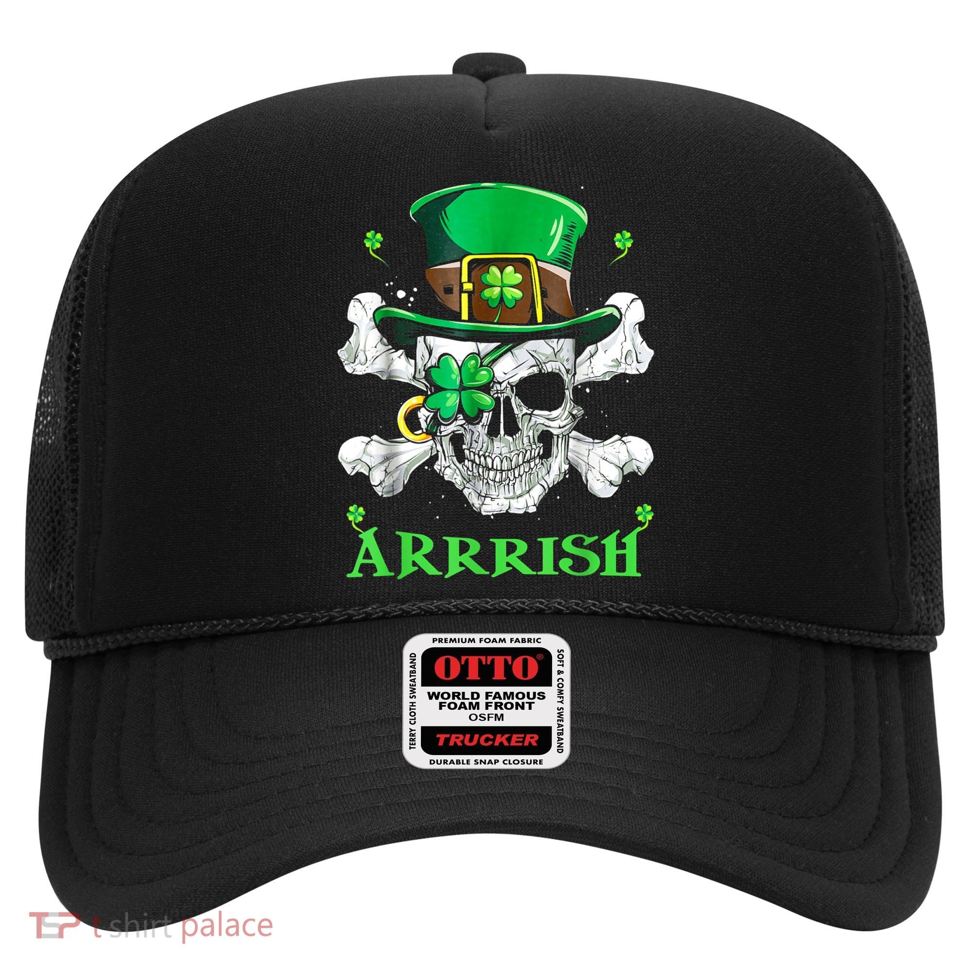 Arrrish Irish Shamrock Clover Skull St Patricks Day Hat