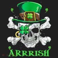Arrrish Irish Shamrock Clover Skull St Patricks Day Hat thumb 2