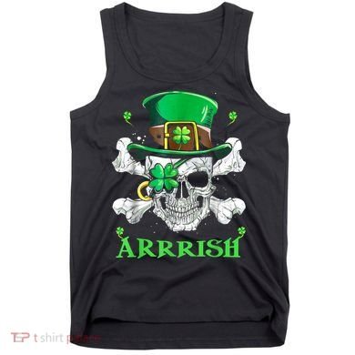 Arrrish Irish Shamrock Clover Skull St Patricks Day Tank Top