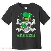 Arrrish Irish Shamrock Clover Skull St Patricks Day Toddler T-Shirt thumb 0