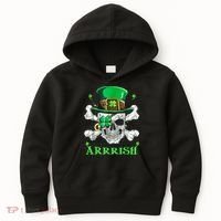 Arrrish Irish Shamrock Clover Skull St Patricks Day Kids Hoodie thumb 0