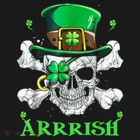 Arrrish Irish Shamrock Clover Skull St Patricks Day Kids T-Shirt thumb 4