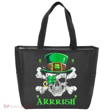 Arrrish Irish Shamrock Clover Skull St Patricks Day Tote Bag