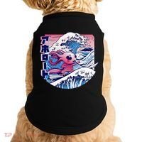 Axolotl Is Surfing Japanese Great Wave Axolotl Anime Kawaii Doggie Tank thumb 0