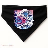 Axolotl Is Surfing Japanese Great Wave Axolotl Anime Kawaii USA-Made Doggie Bandana thumb 0