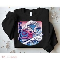 Axolotl Is Surfing Japanese Great Wave Axolotl Anime Kawaii Sweatshirt thumb 2