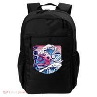 Axolotl Is Surfing Japanese Great Wave Axolotl Anime Kawaii Backpack thumb 0