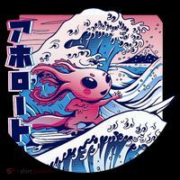 Axolotl Is Surfing Japanese Great Wave Axolotl Anime Kawaii Coffee Mug thumb 5