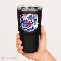 Axolotl Is Surfing Japanese Great Wave Axolotl Anime Kawaii Tumbler thumb 2