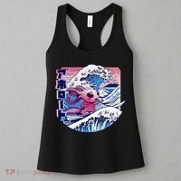 Axolotl Is Surfing Japanese Great Wave Axolotl Anime Kawaii Women's Tank Top thumb 3