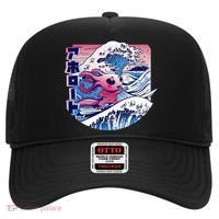Axolotl Is Surfing Japanese Great Wave Axolotl Anime Kawaii Hat thumb 0