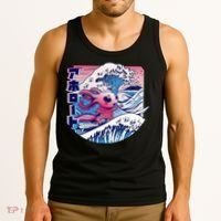 Axolotl Is Surfing Japanese Great Wave Axolotl Anime Kawaii Tank Top thumb 3