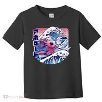 Axolotl Is Surfing Japanese Great Wave Axolotl Anime Kawaii Toddler T-Shirt thumb 0