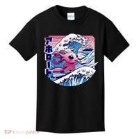 Axolotl Is Surfing Japanese Great Wave Axolotl Anime Kawaii Kids T-Shirt thumb 0