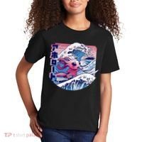 Axolotl Is Surfing Japanese Great Wave Axolotl Anime Kawaii Kids T-Shirt thumb 2