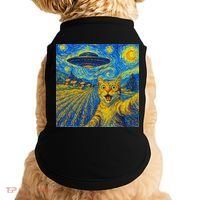 Alien Invasion Starry Night Cool Cat Lovers Gift Idea Doggie Tank thumb 0