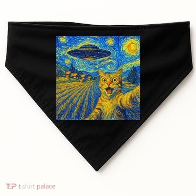 Alien Invasion Starry Night Cool Cat Lovers Gift Idea USA-Made Doggie Bandana