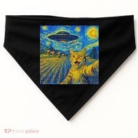 Alien Invasion Starry Night Cool Cat Lovers Gift Idea USA-Made Doggie Bandana thumb 0
