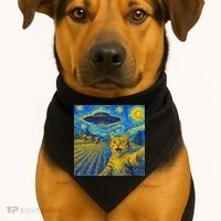 Alien Invasion Starry Night Cool Cat Lovers Gift Idea USA-Made Doggie Bandana thumb 1