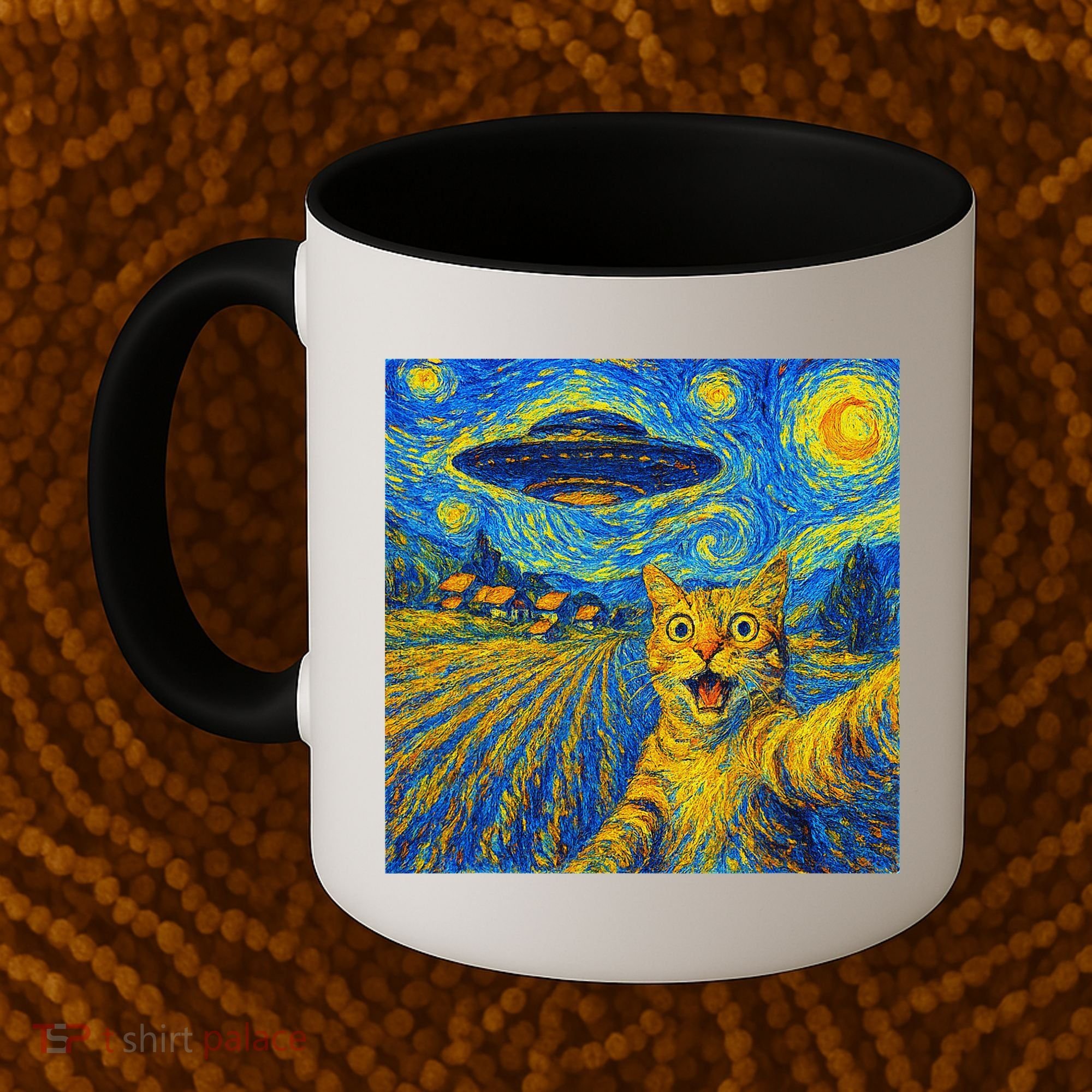 Alien Invasion Starry Night Cool Cat Lovers Gift Idea Coffee Mug