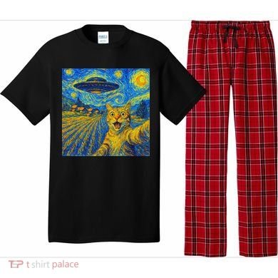 Alien Invasion Starry Night Cool Cat Lovers Gift Idea Pajama Set