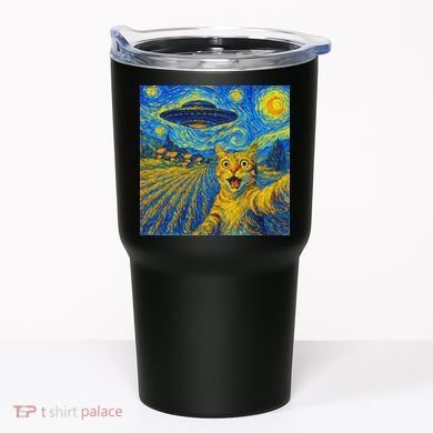 Alien Invasion Starry Night Cool Cat Lovers Gift Idea Tumbler