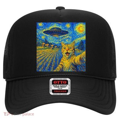 Alien Invasion Starry Night Cool Cat Lovers Gift Idea Hat