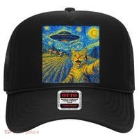Alien Invasion Starry Night Cool Cat Lovers Gift Idea Hat thumb 0