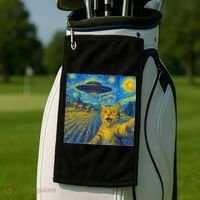 Alien Invasion Starry Night Cool Cat Lovers Gift Idea Golf Towel thumb 2