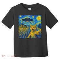 Alien Invasion Starry Night Cool Cat Lovers Gift Idea Toddler T-Shirt thumb 0