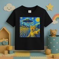 Alien Invasion Starry Night Cool Cat Lovers Gift Idea Toddler T-Shirt thumb 3