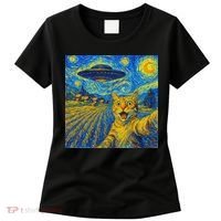 Alien Invasion Starry Night Cool Cat Lovers Gift Idea Women's T-Shirt thumb 0