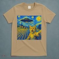 Alien Invasion Starry Night Cool Cat Lovers Gift Idea T-Shirt thumb 5