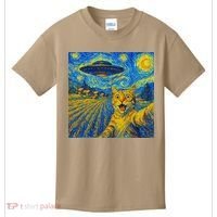 Alien Invasion Starry Night Cool Cat Lovers Gift Idea Kids T-Shirt thumb 0