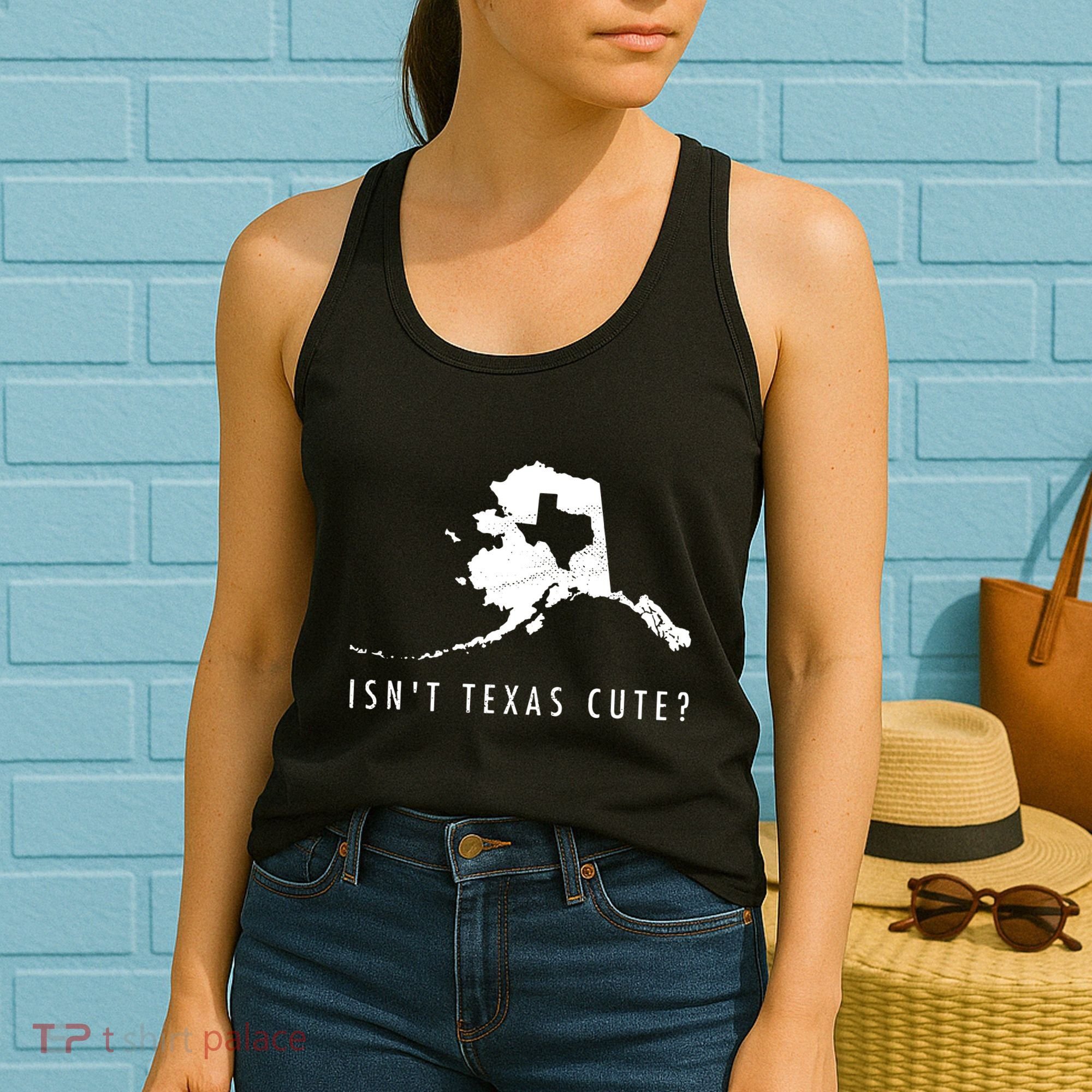 Alaska Isnt Texas Cute Funny Map Gift Women's Tank Top