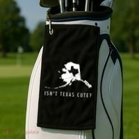 Alaska Isnt Texas Cute Funny Map Gift Golf Towel thumb 2