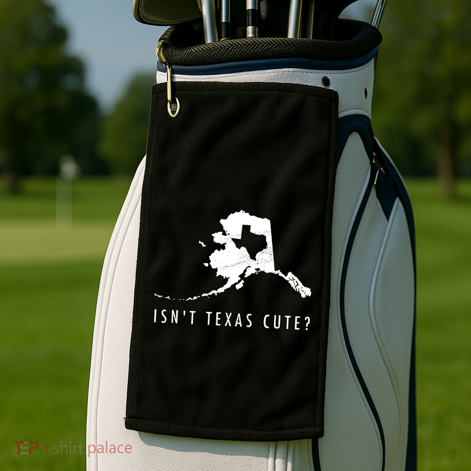 Alaska Isnt Texas Cute Funny Map Gift Golf Towel