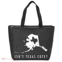 Alaska Isnt Texas Cute Funny Map Gift Tote Bag thumb 0
