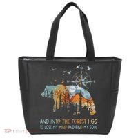 And Into The Forest I Go To Lose My Mind Camping Bear Tote Bag thumb 0