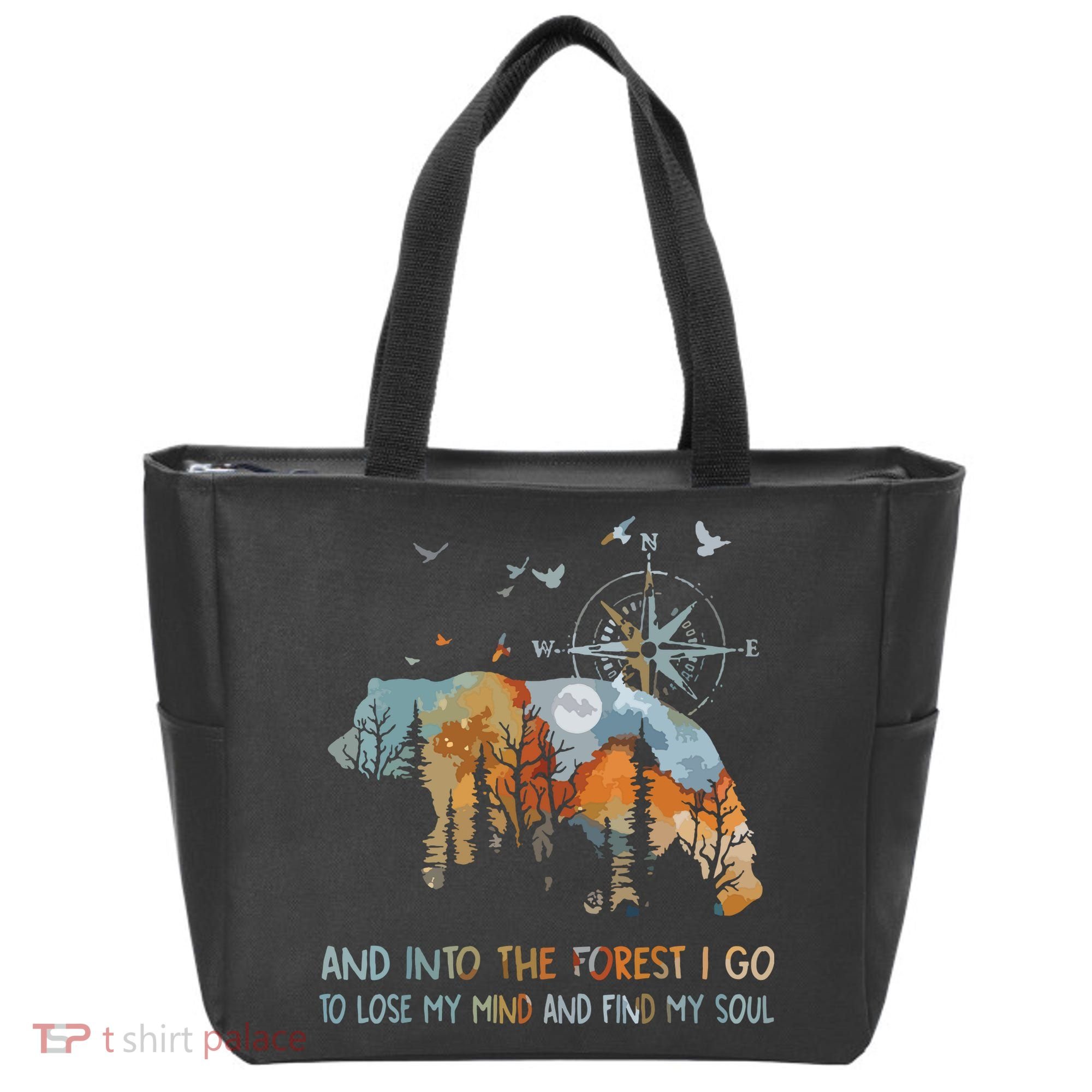 And Into The Forest I Go To Lose My Mind Camping Bear Tote Bag