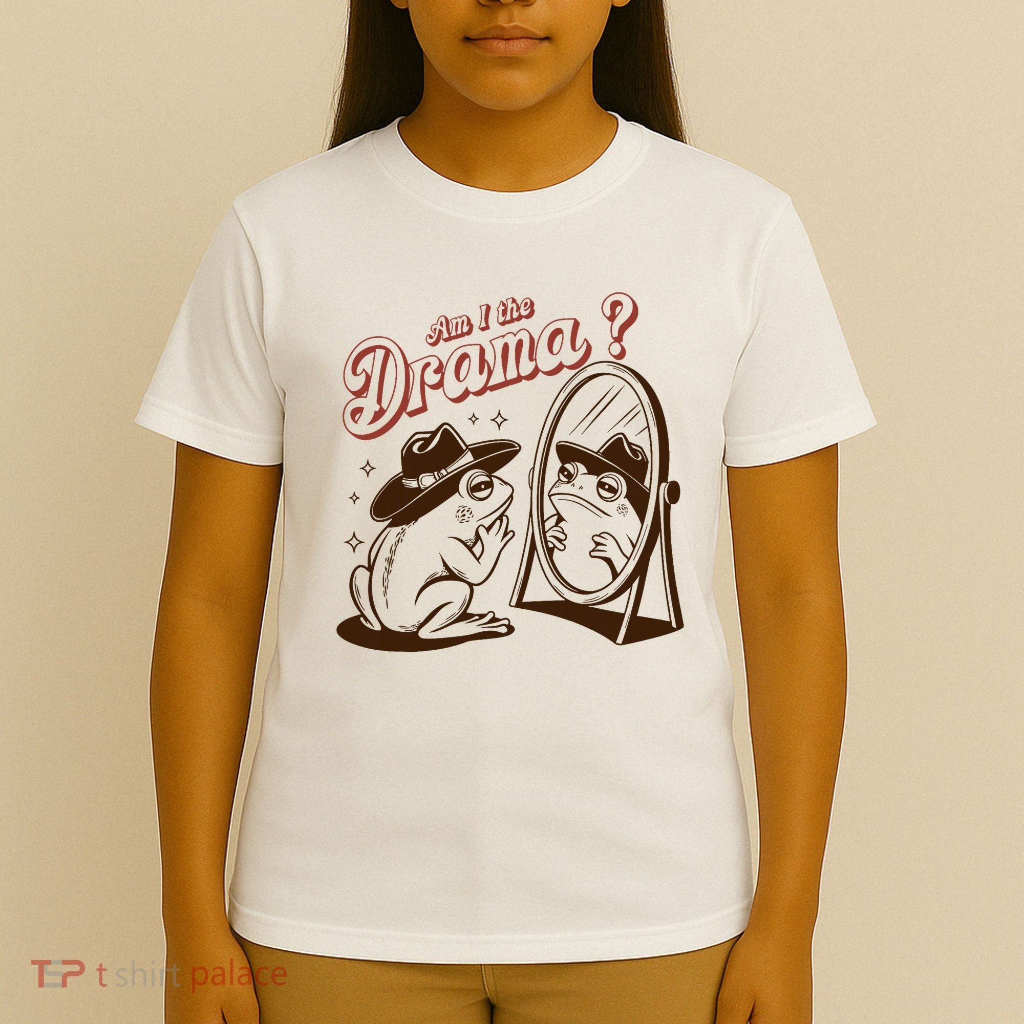 Am I The Drama Funny Vintage Retro Mental Health Cowboy Frog T-Shirt