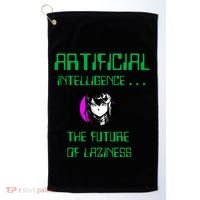 Artificial Intelligence The Future Of Laziness Golf Towel thumb 0