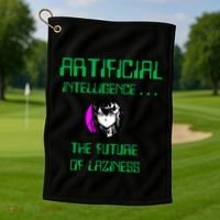 Artificial Intelligence The Future Of Laziness Golf Towel thumb 1