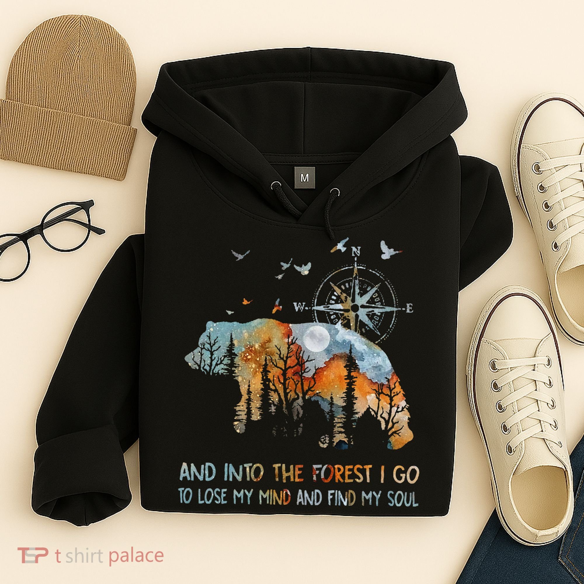 And Into The Forest I Go To Lose My Mind Camping Bear Hoodie