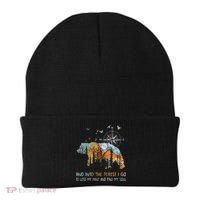 And Into The Forest I Go To Lose My Mind Camping Bear Beanie thumb 0