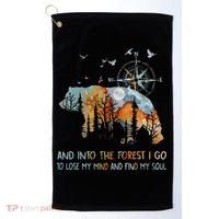 And Into The Forest I Go To Lose My Mind Camping Bear Golf Towel thumb 0