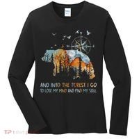 And Into The Forest I Go To Lose My Mind Camping Bear Women's Long Sleeve Shirt thumb 0