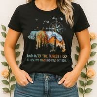 And Into The Forest I Go To Lose My Mind Camping Bear Women's T-Shirt thumb 2