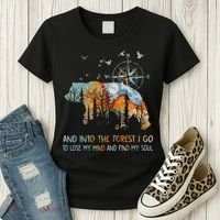 And Into The Forest I Go To Lose My Mind Camping Bear Women's T-Shirt thumb 3