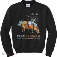 And Into The Forest I Go To Lose My Mind Camping Bear Kids Sweatshirt thumb 0